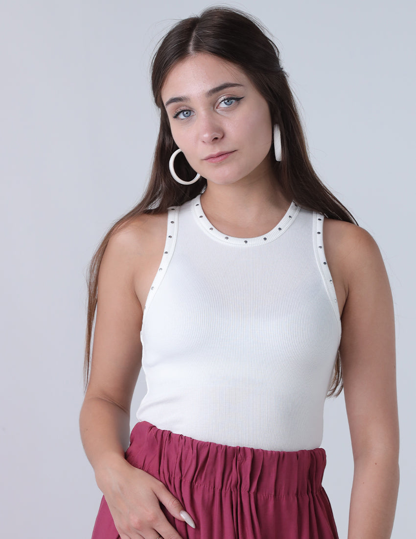 Studded Sides and Collar Tank Top
