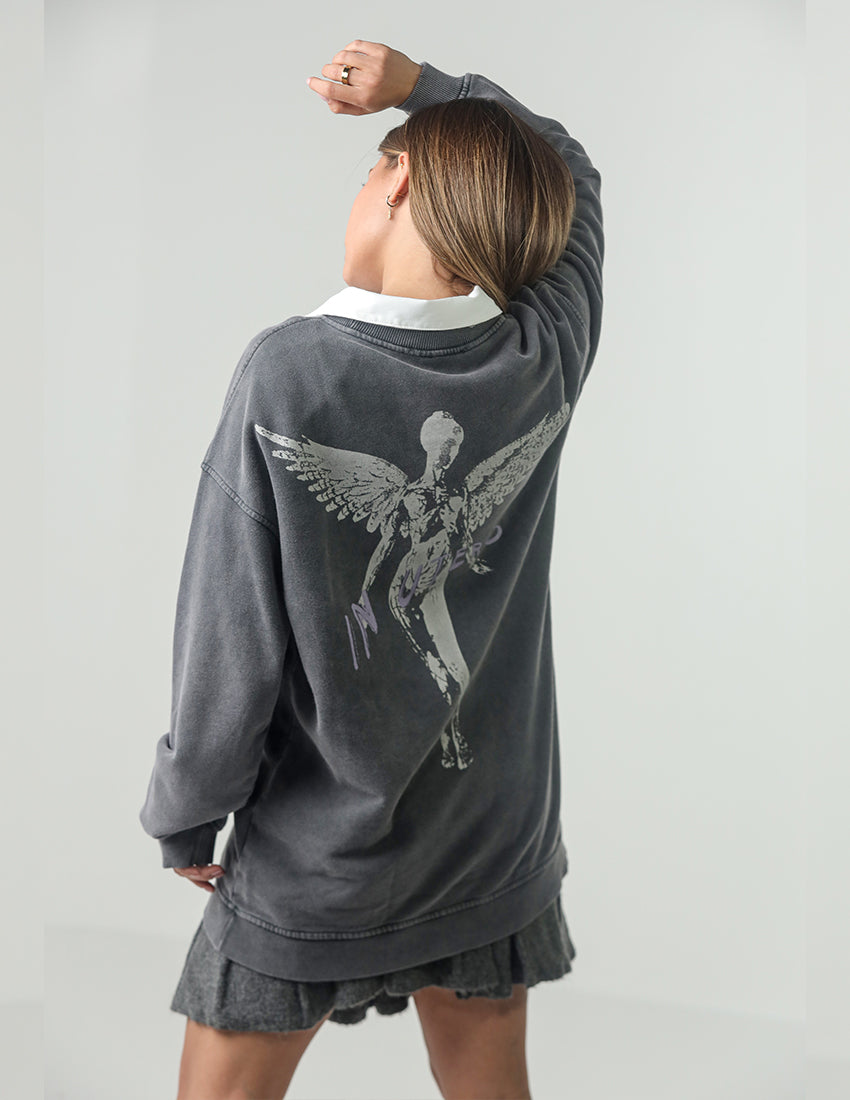 Printed Grey Sweater