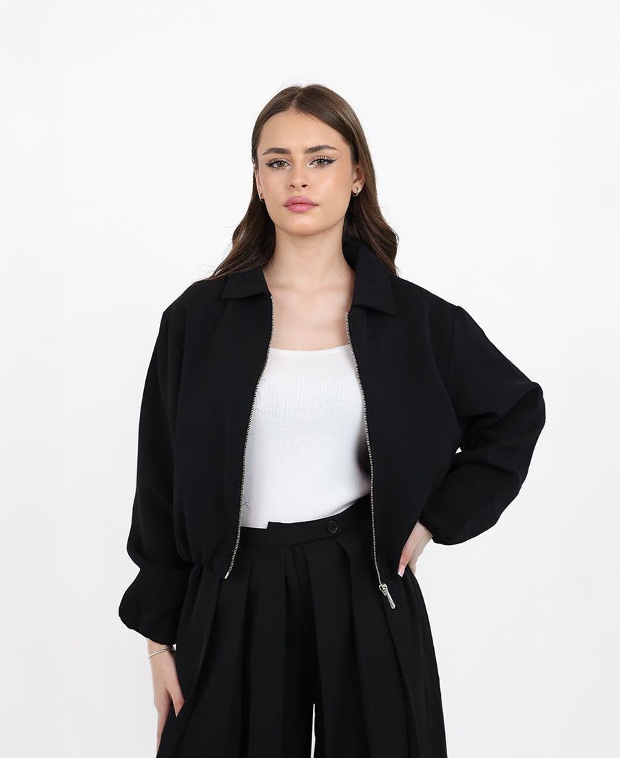 Cropped bomber jacket