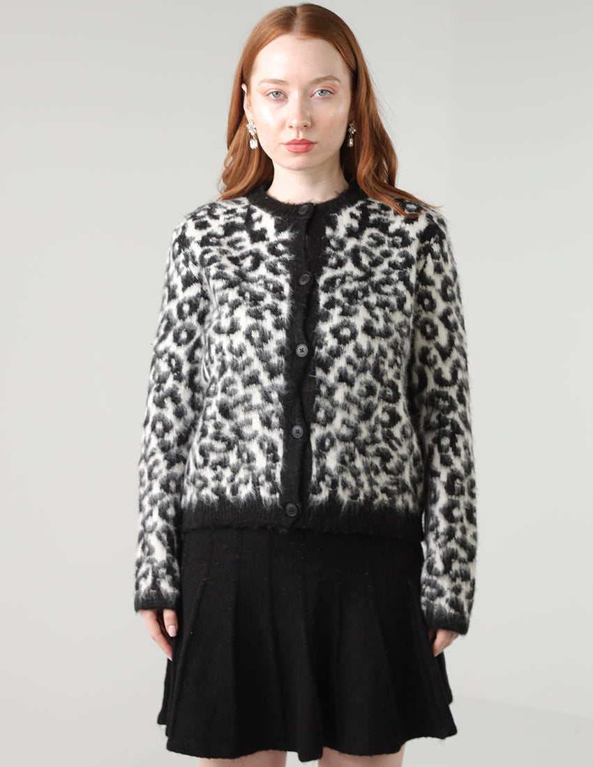 White Leopard cardigan