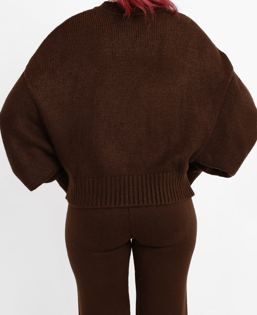 Mock-neck knit sweater