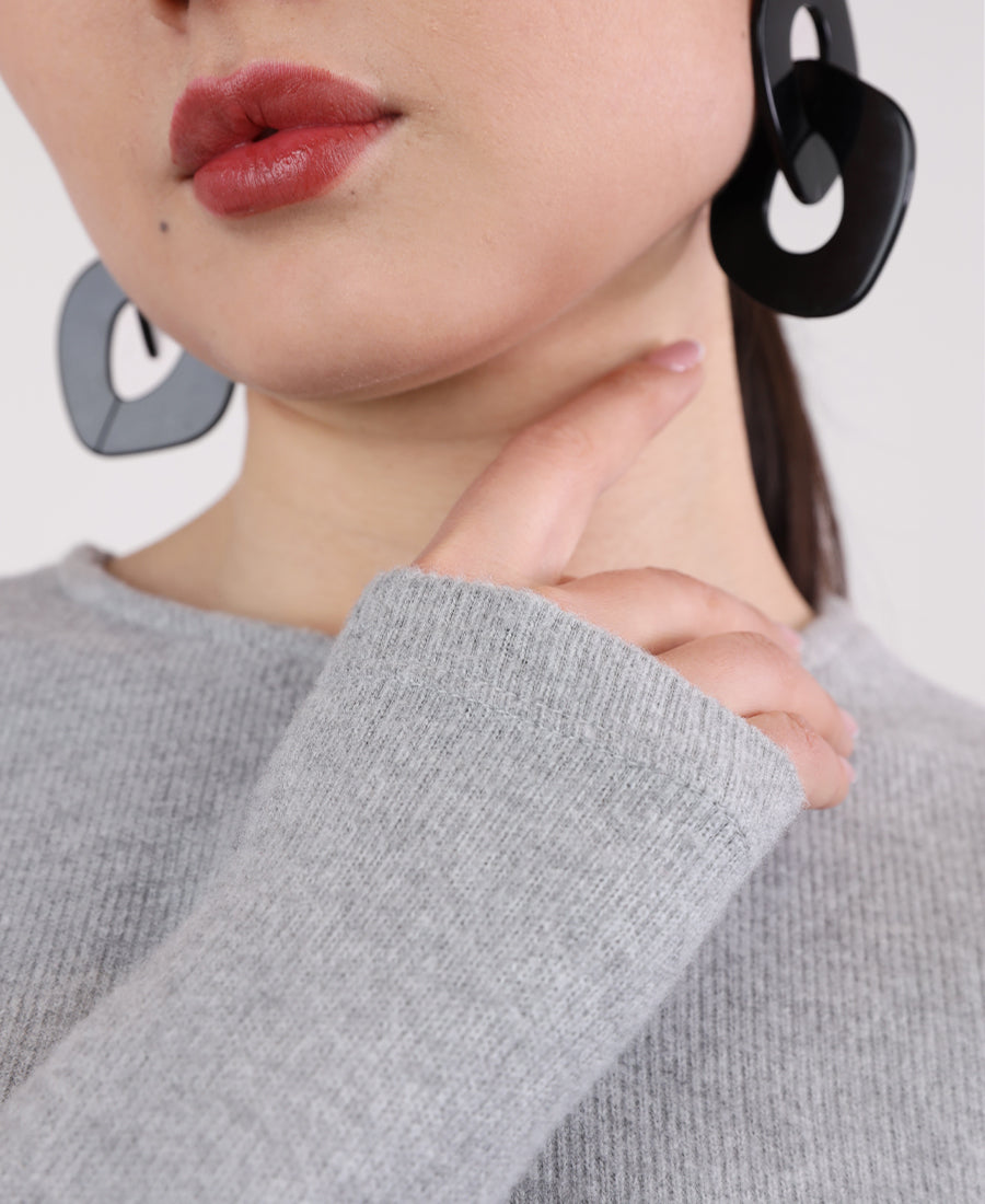 Soft wool blouse with side slits