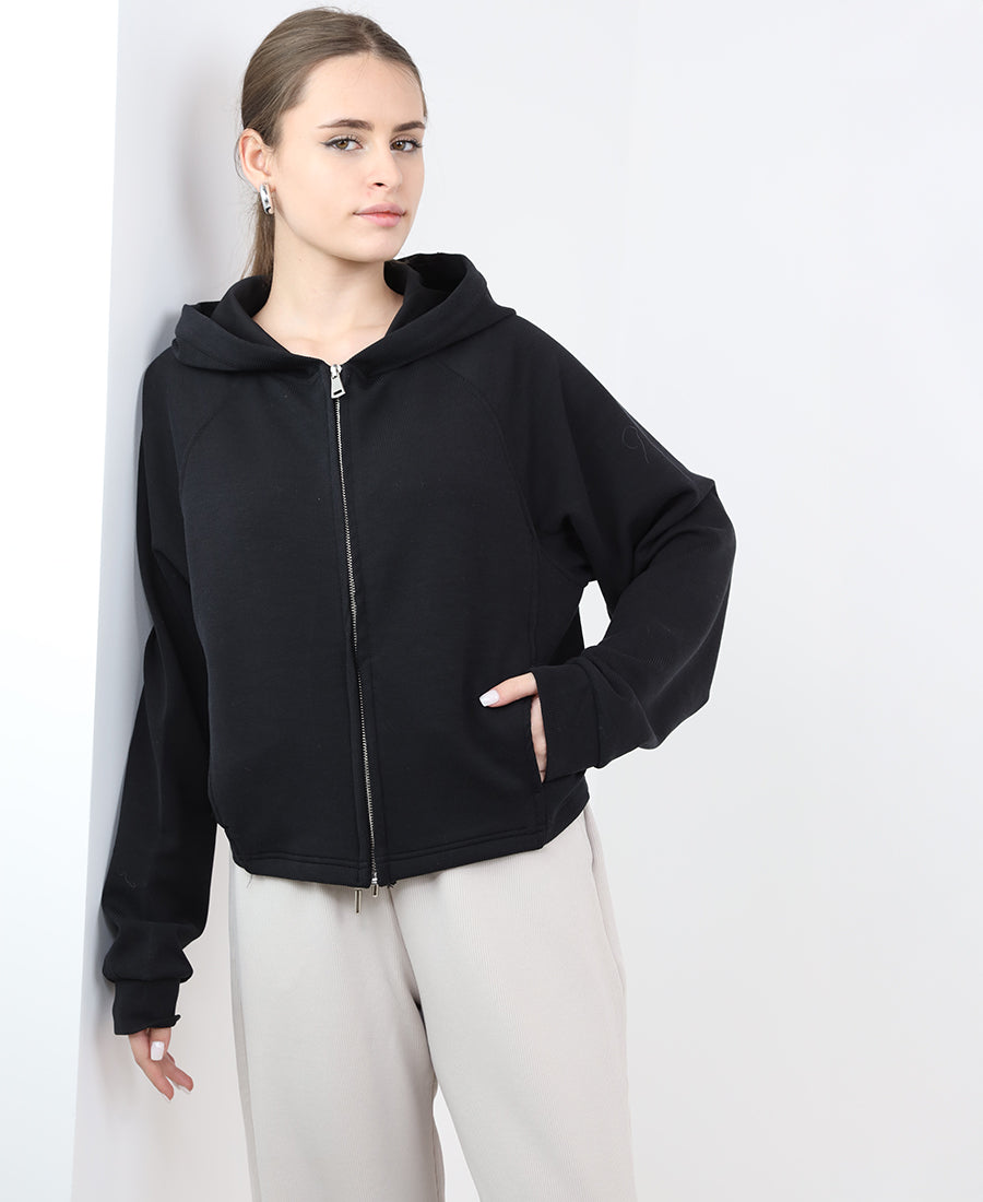 Short ribbed sweatshirt hat