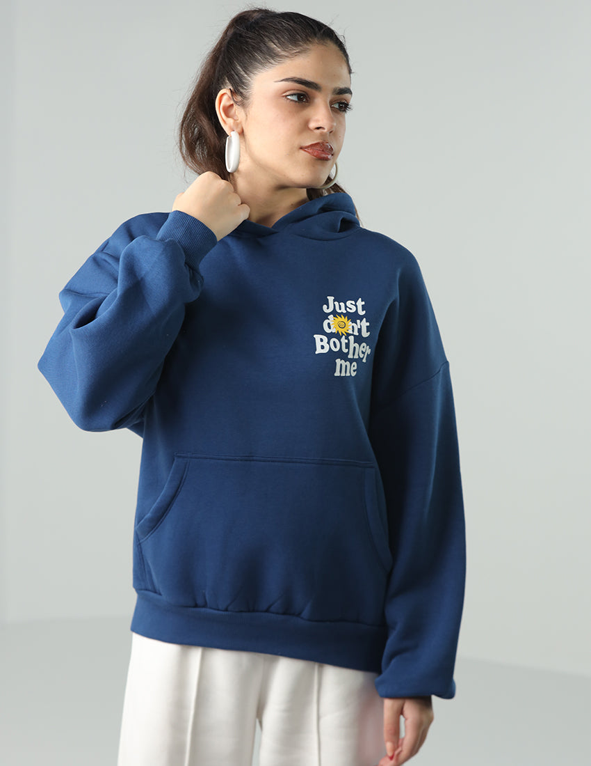 Blue Printed Hoodie