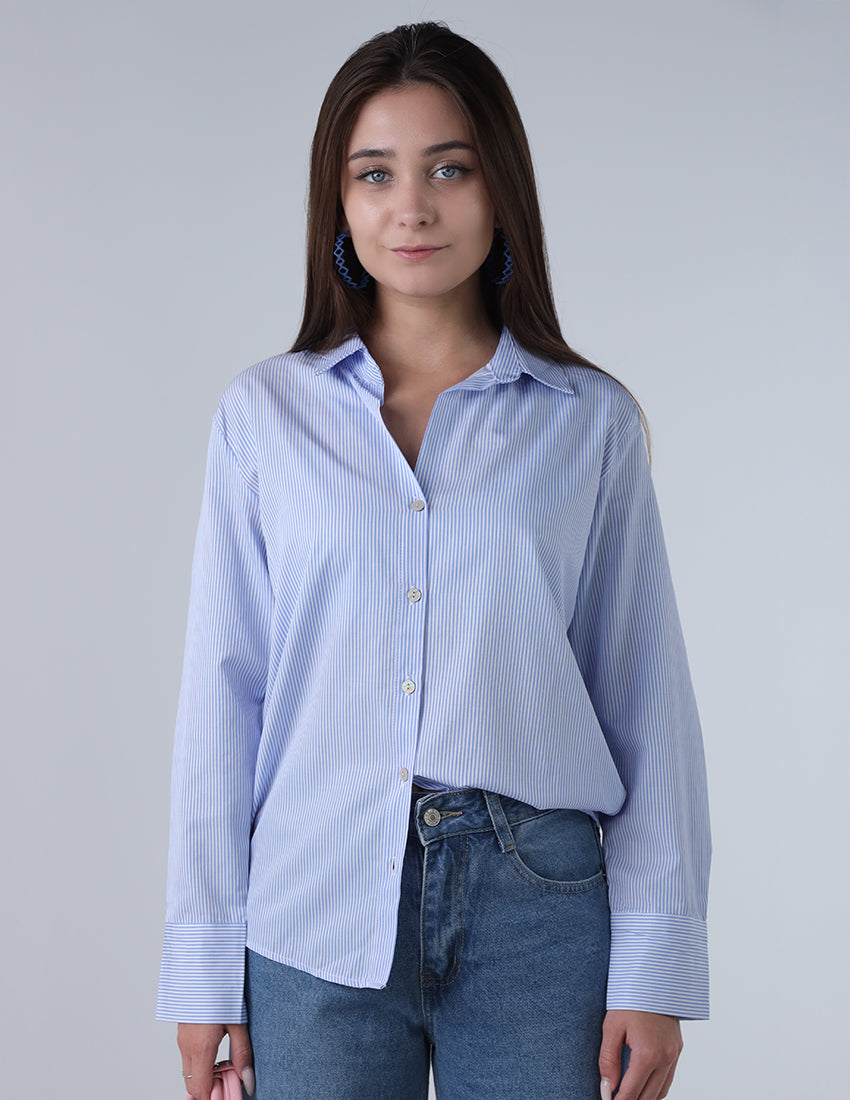 قميص مخطط بألوان الباستيل