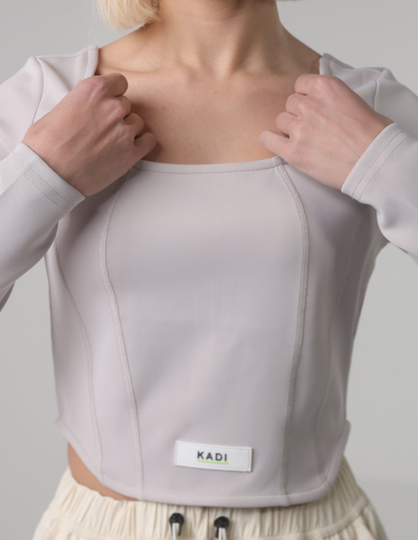 Fitted Long-Sleeve Crop Top