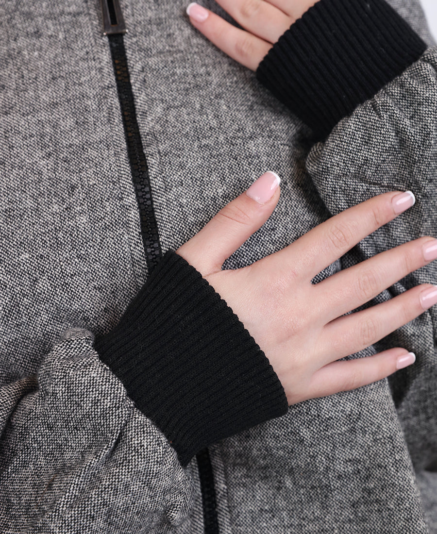 Melange grey zip-up jacket