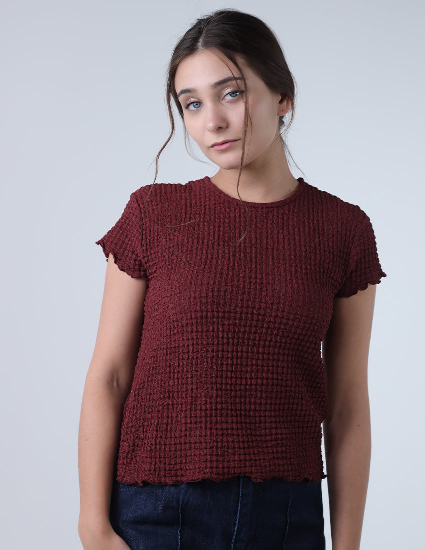 Mesh Knit Pattern  T-shirt