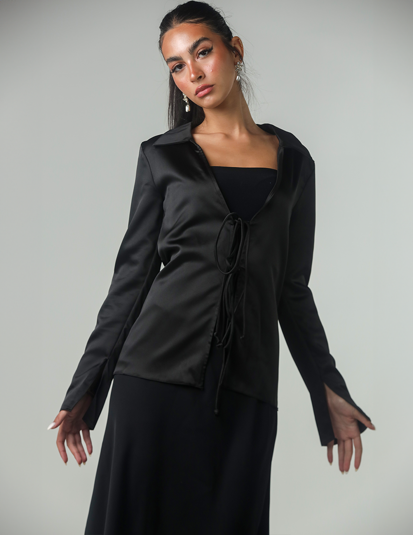 Satin Blouse with Ropes