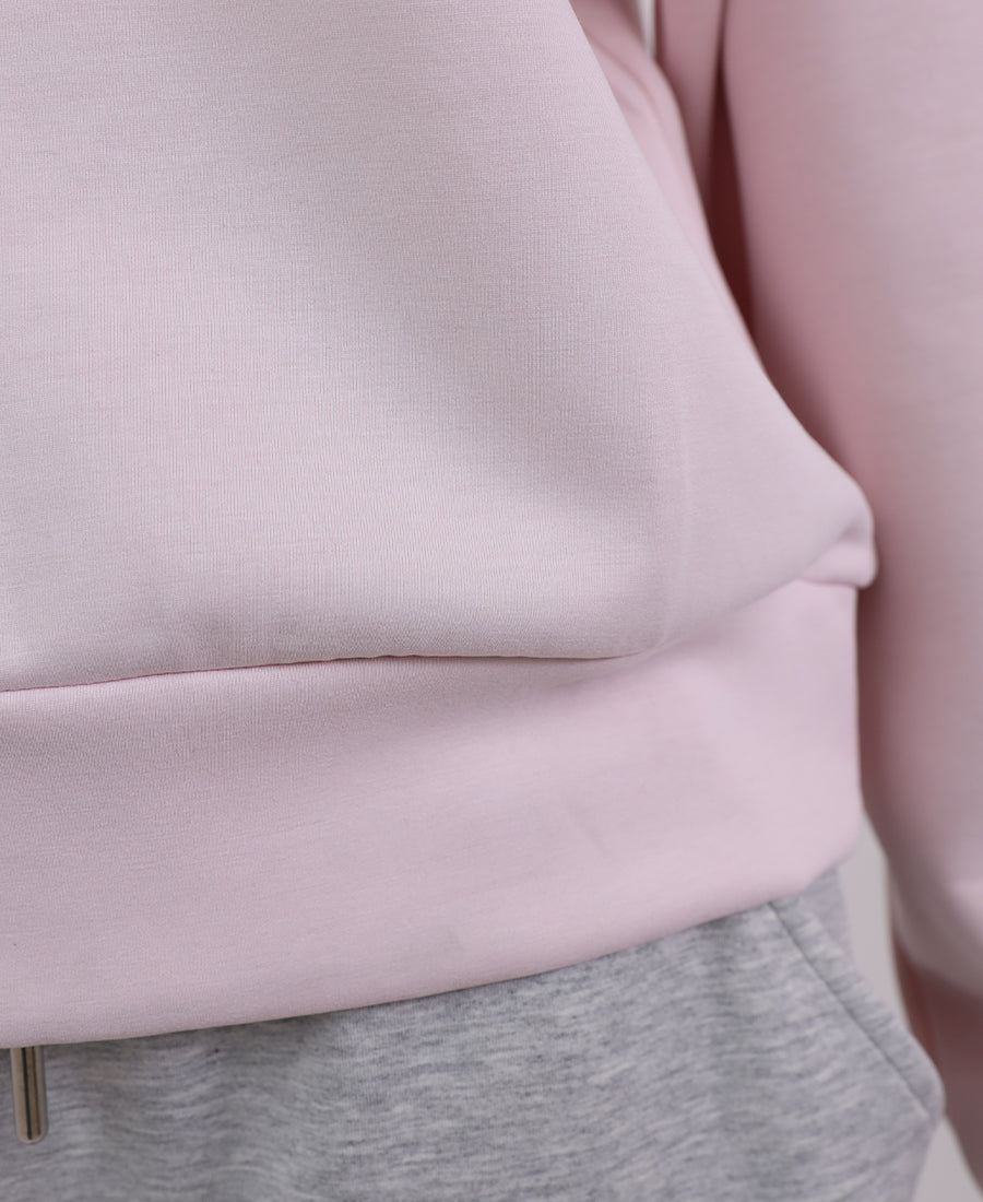 High neck blouse with slanted zipper