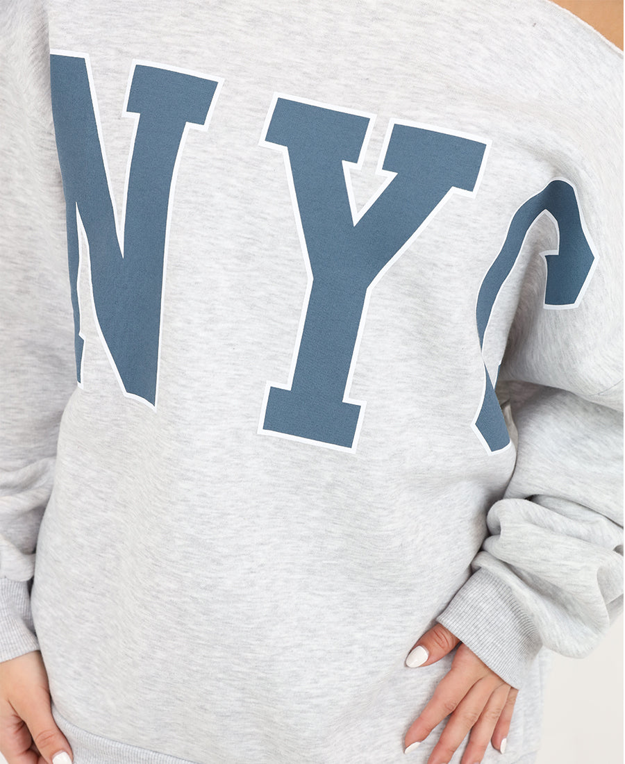 Boat-neck "NYC" blouse