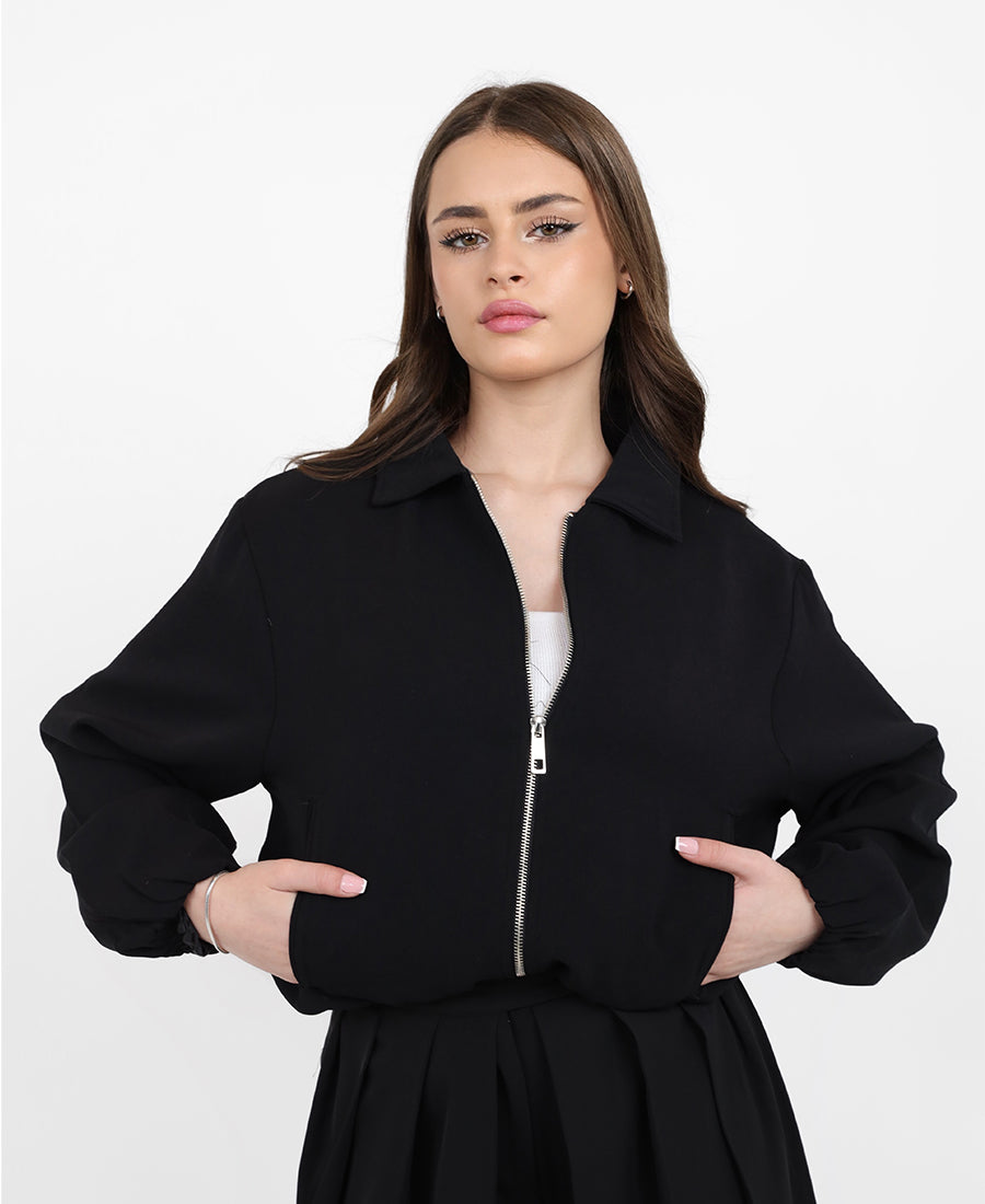 Cropped bomber jacket