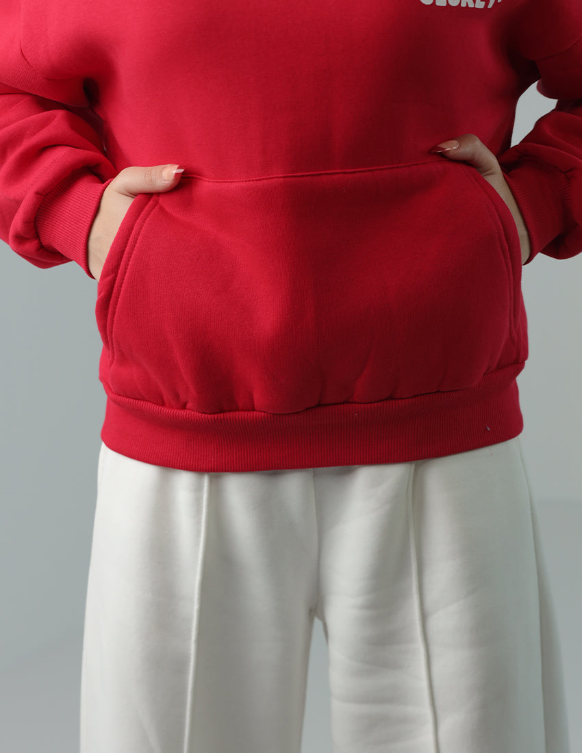 Red Printed Hoodie