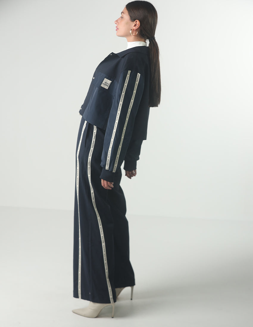 Navy blue set with side lettering