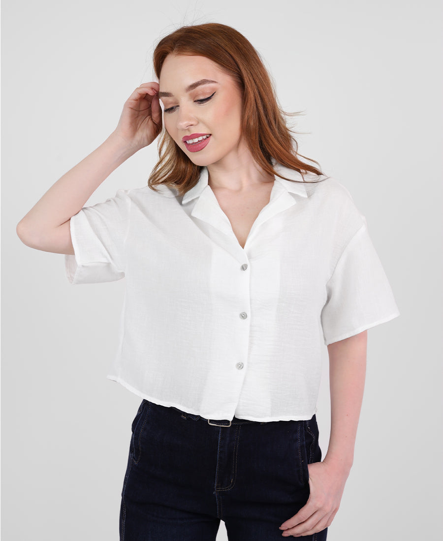 Lenin cropped short-sleeved shirt