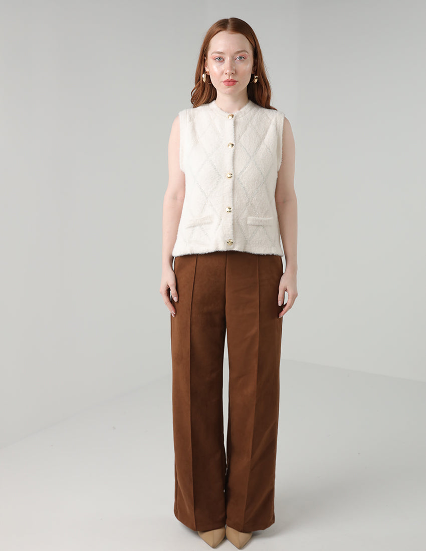 كارديجان بدون أكمام بأزرار ذهبية