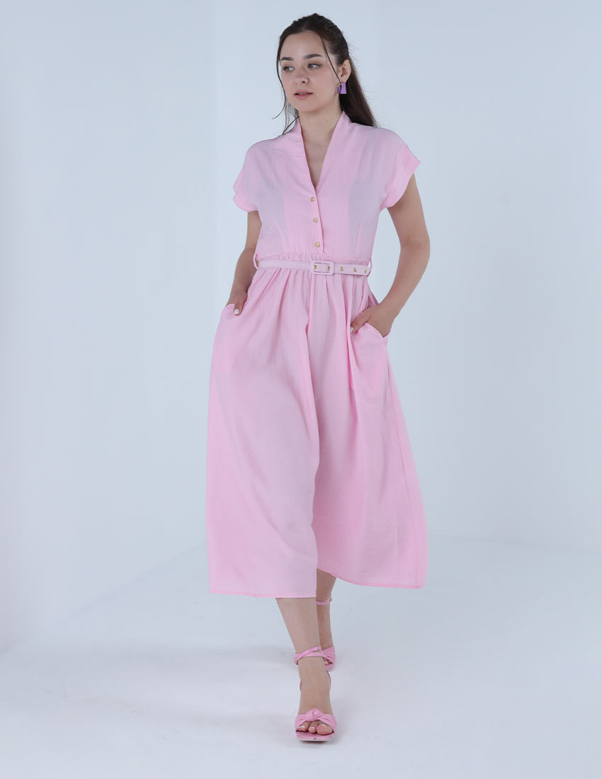 فستان طويل متوسط الطول