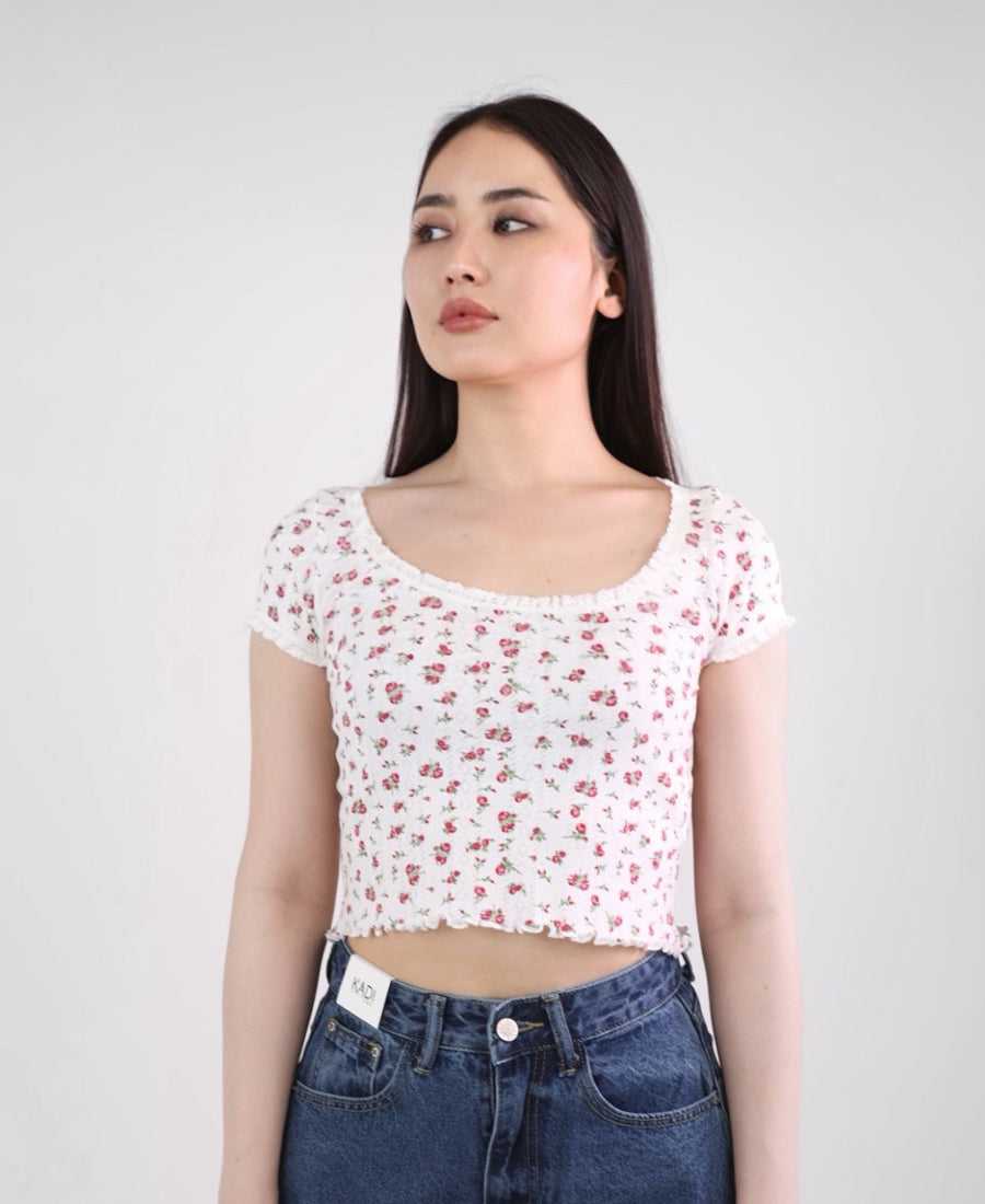 Floral lace T-shirt