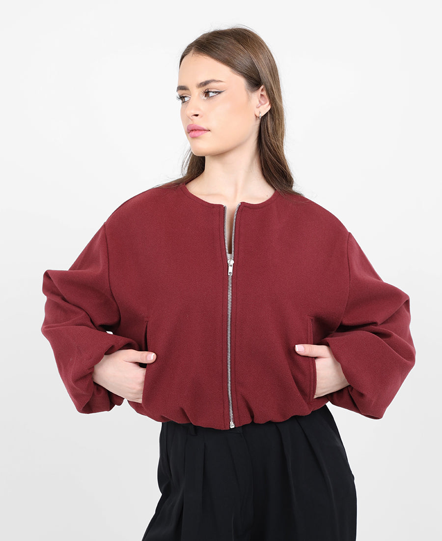 Cropped bomber jacket