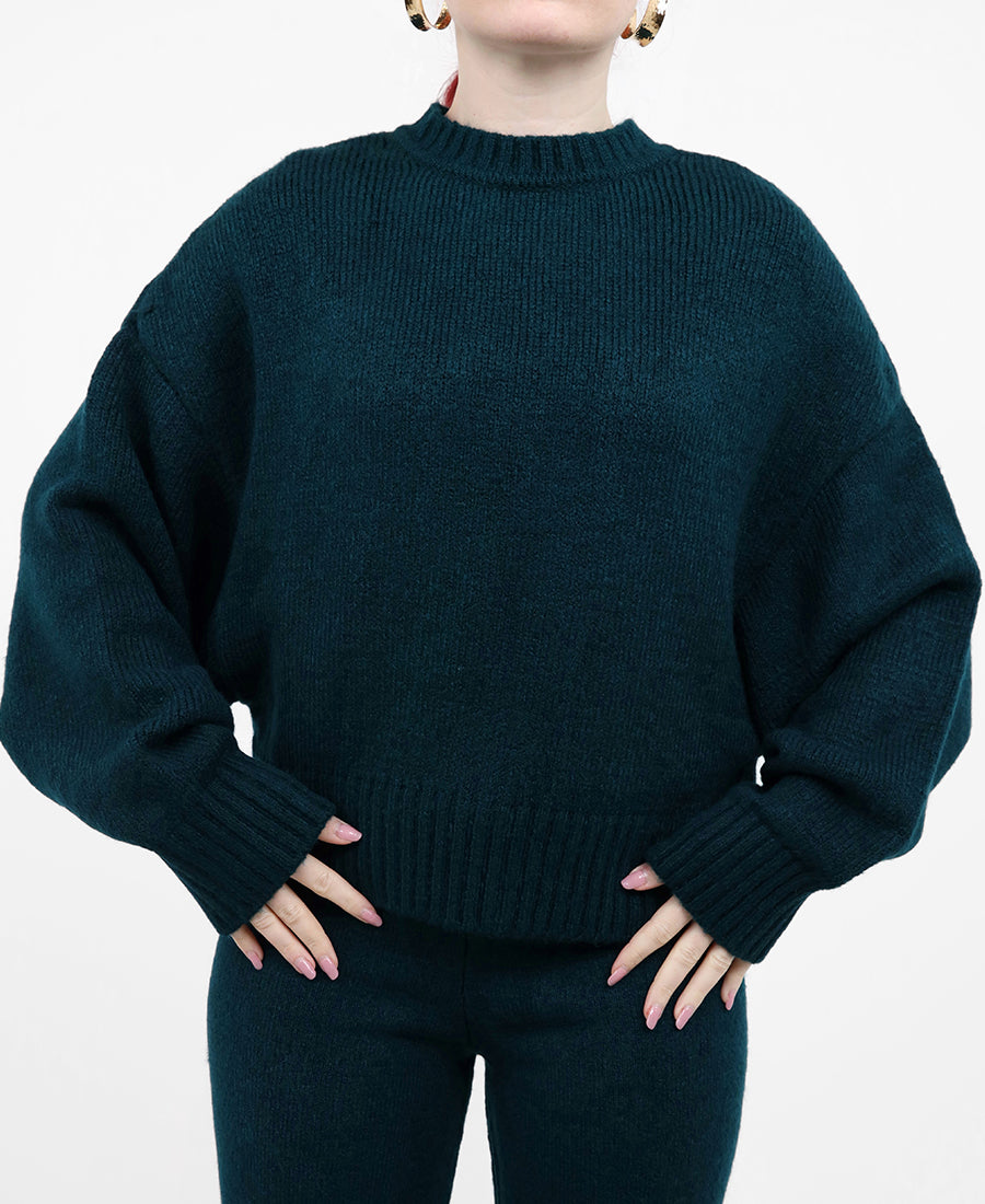 Mock-neck knit sweater