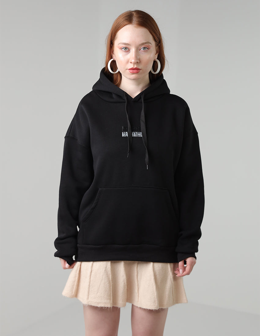 هودي مطبوع مع جيوب الكنغر ورباط