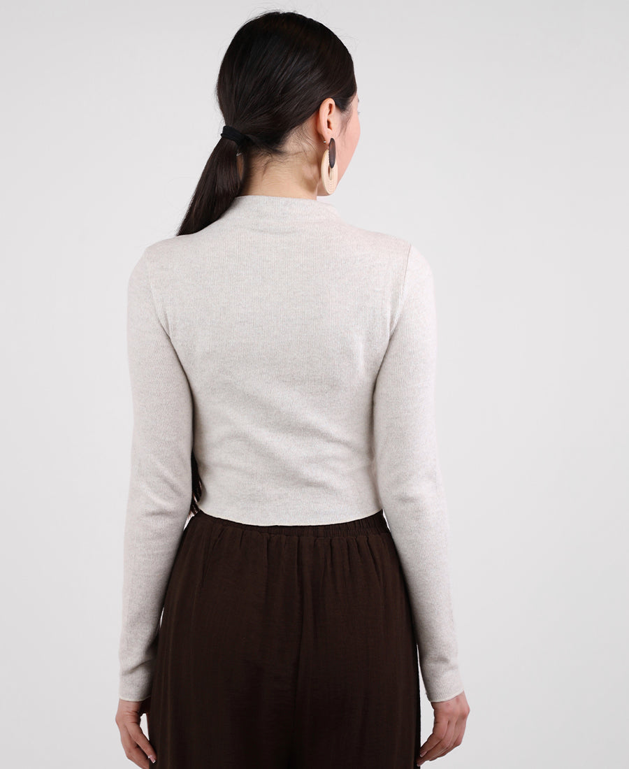 Soft wool cropped blouse
