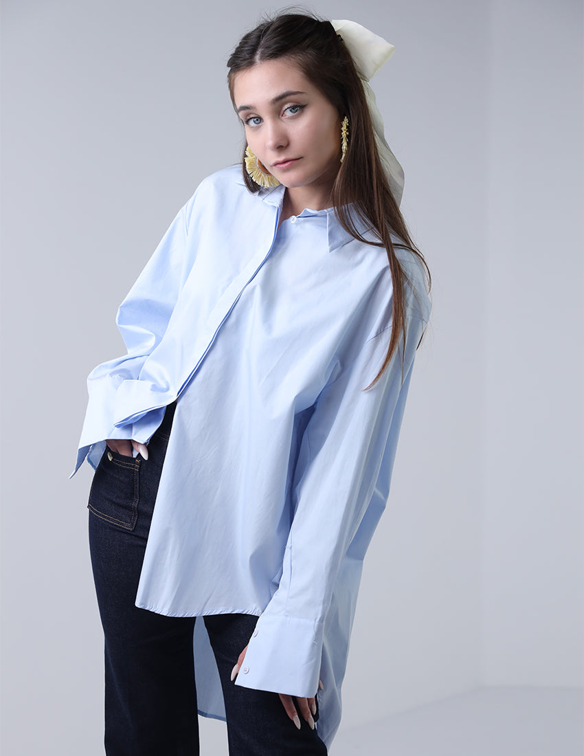 قميص كبير الحجم ذو ظهر سرجي