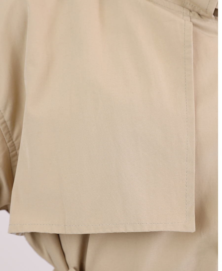 Long trench coat with tie waist