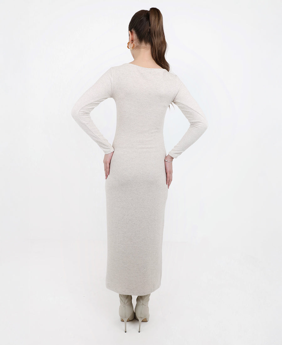 Long-sleeved midi dress