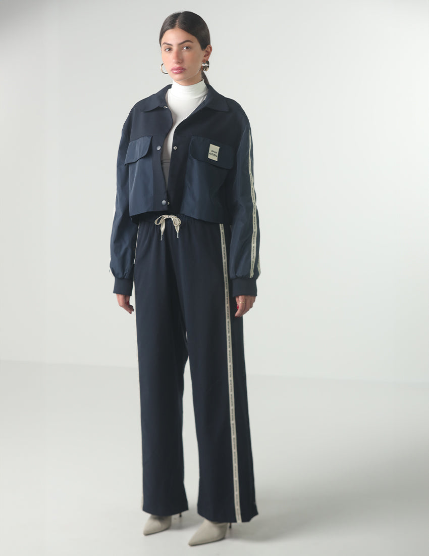 Navy blue set with side lettering