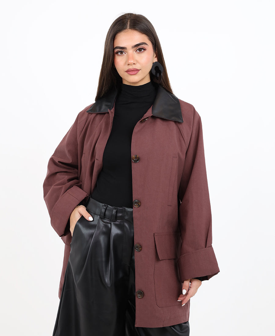 Oversized jacket with buttons