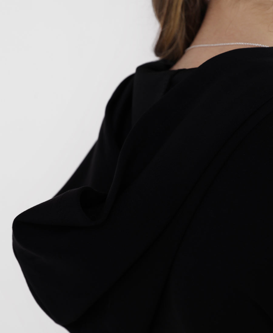 Cropped zip-up sweatshirt with hood