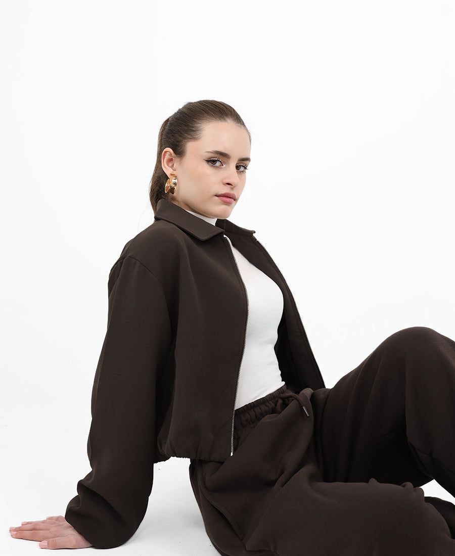 Cropped bomber jacket