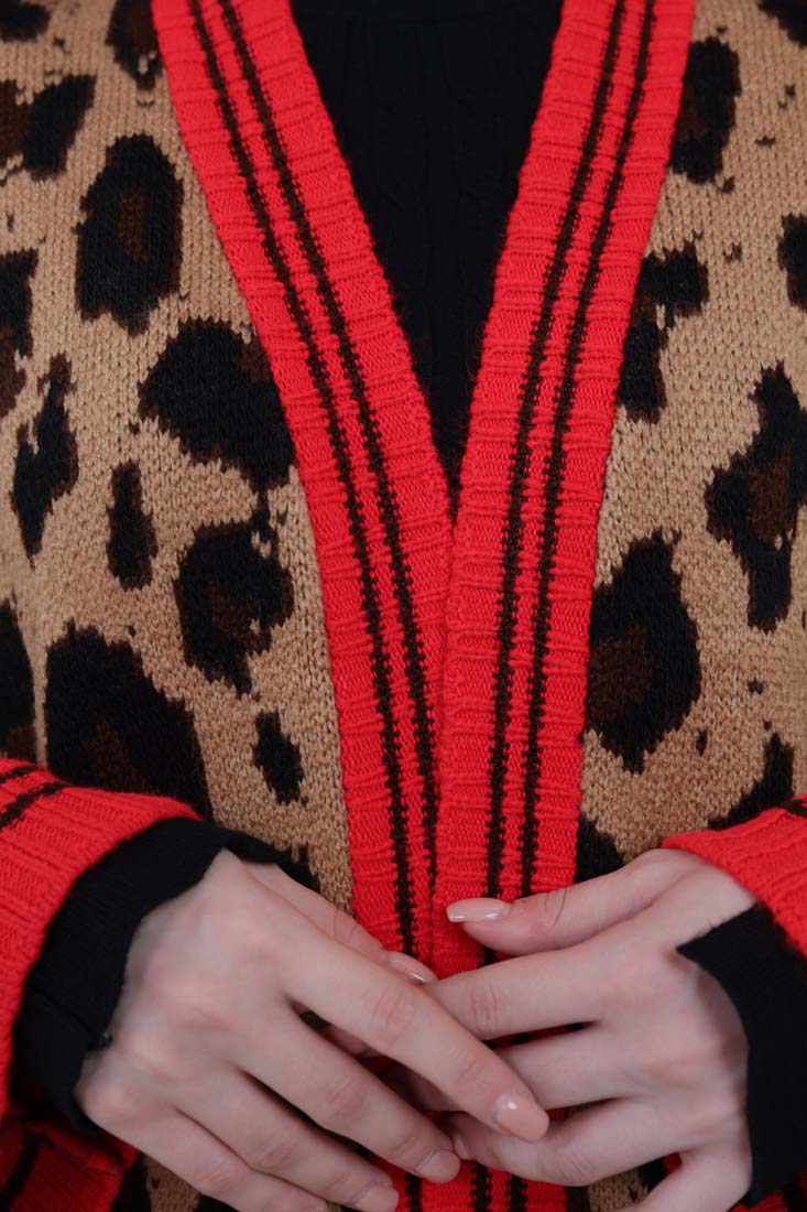 Long Throw Leopard Cardigan