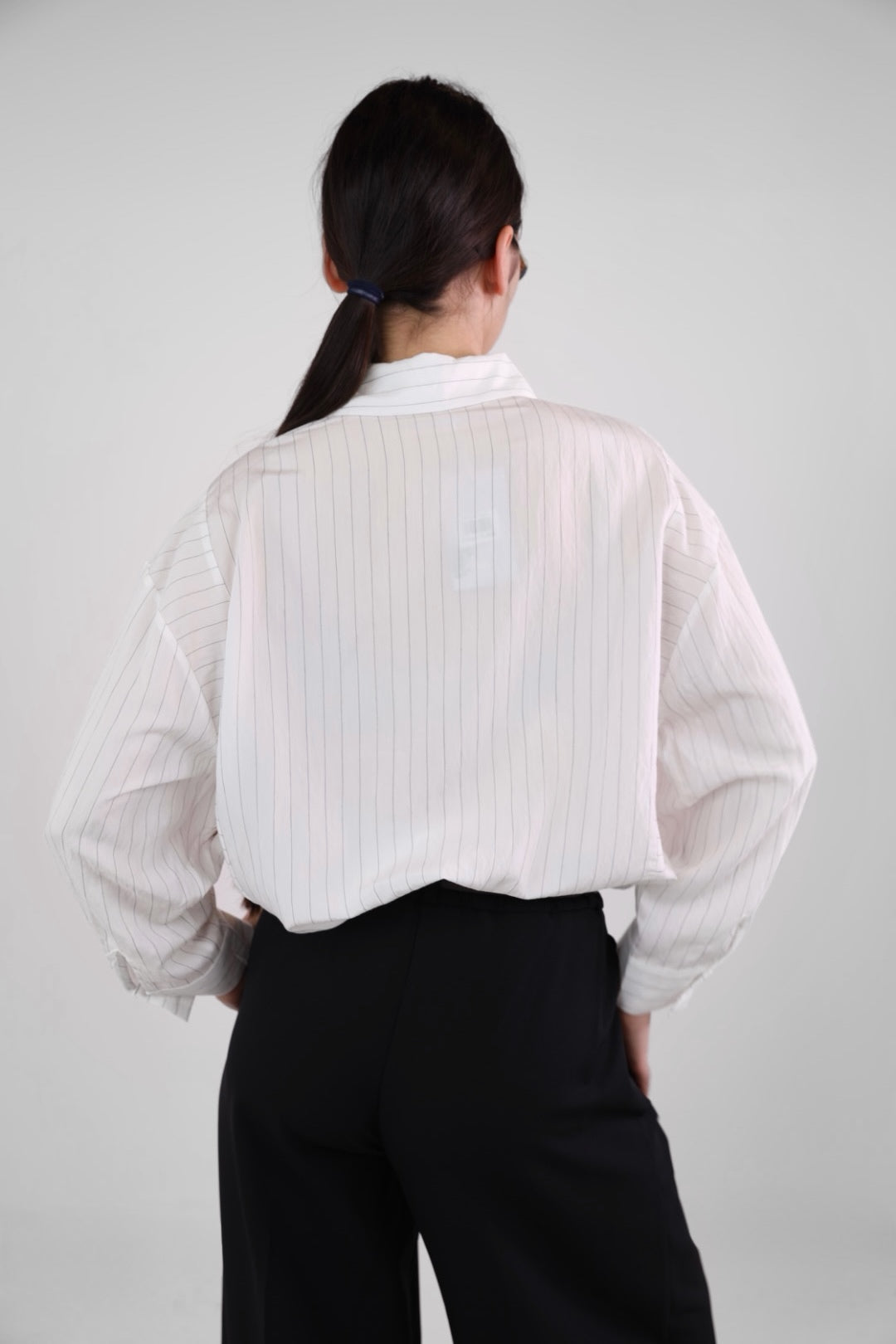 White striped oversized shirt