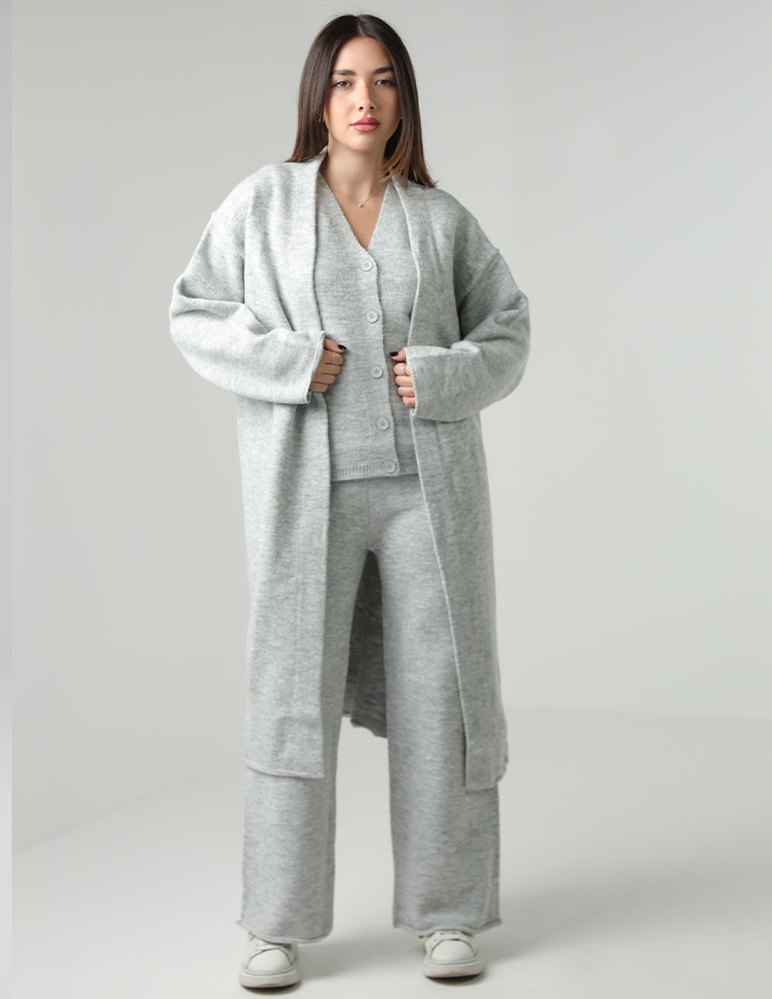 Wool Vest, Cardigan, and Pants Set