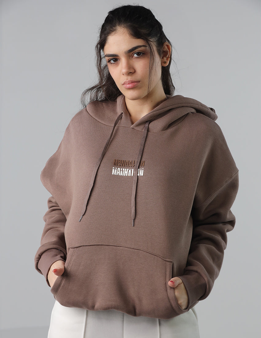 Printed Hoodie with Kangaroo Pockets and Drawstring