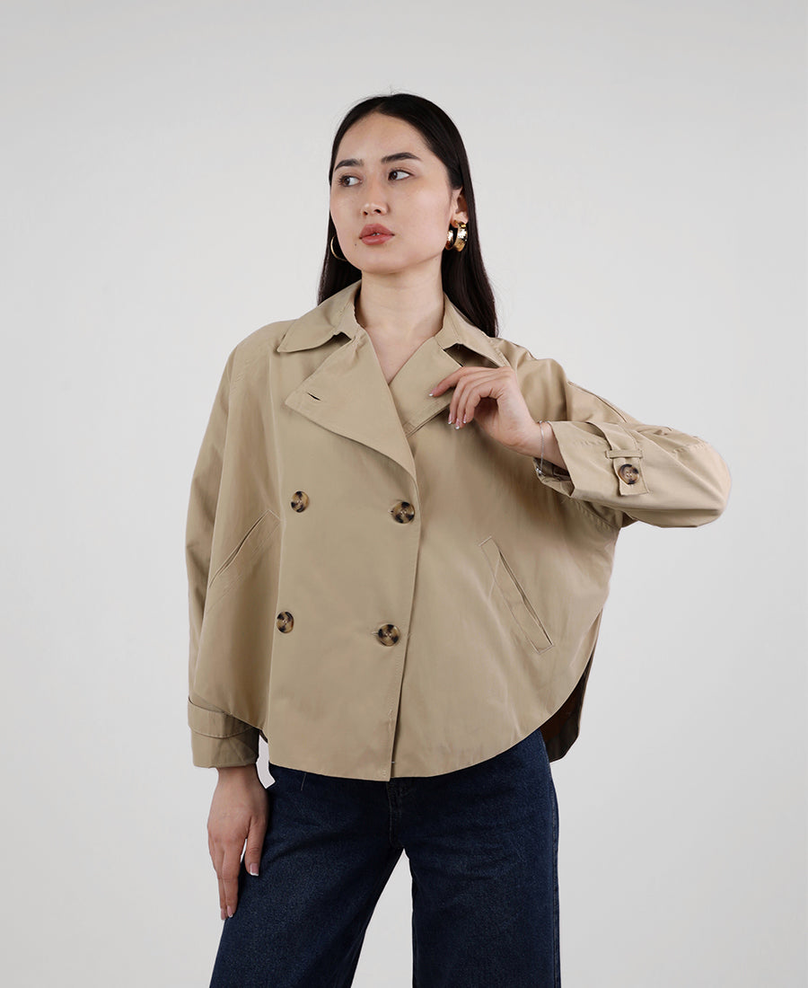 Short oversized trench coat