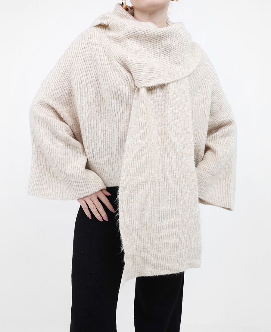 Knit sweater and scarf