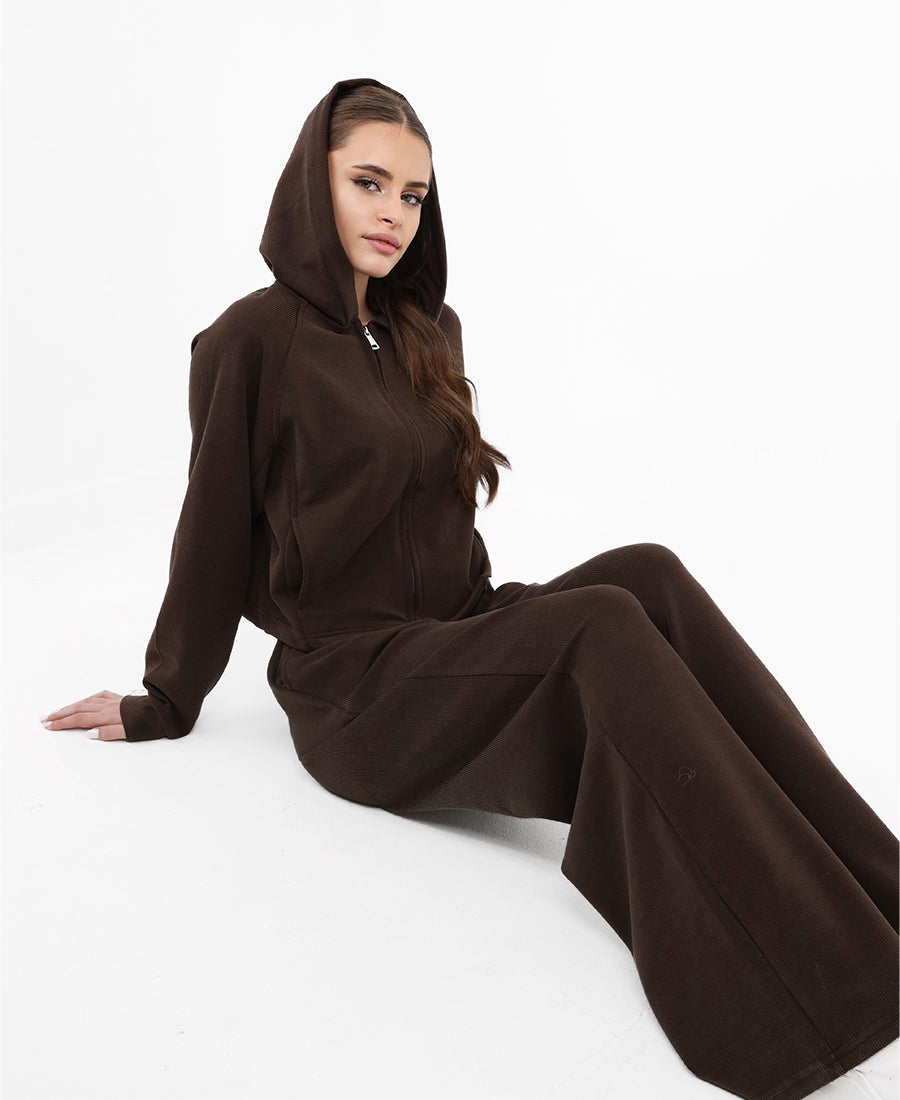 Short ribbed sweatshirt hat