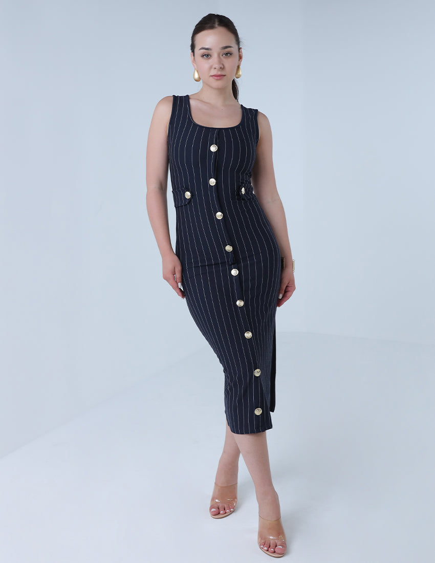 Fitted striped dress