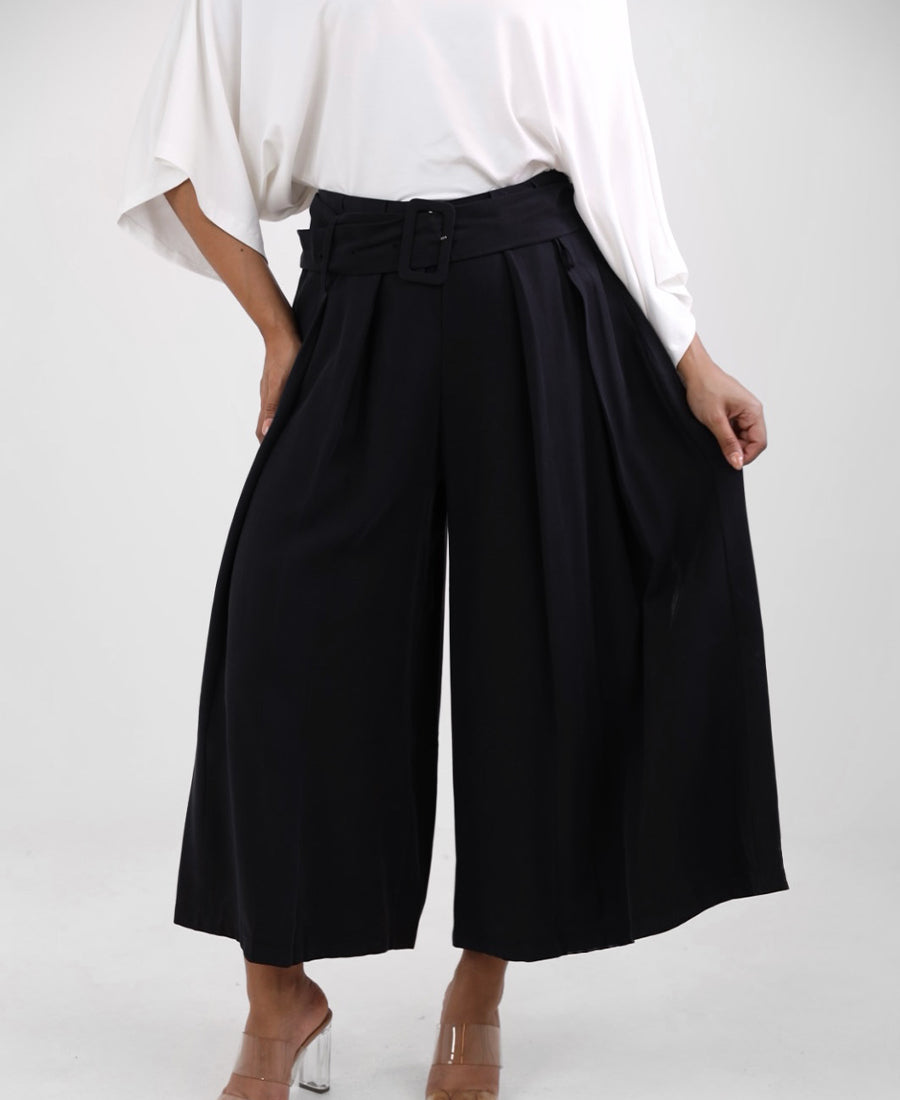 Palazzo trousers with belt