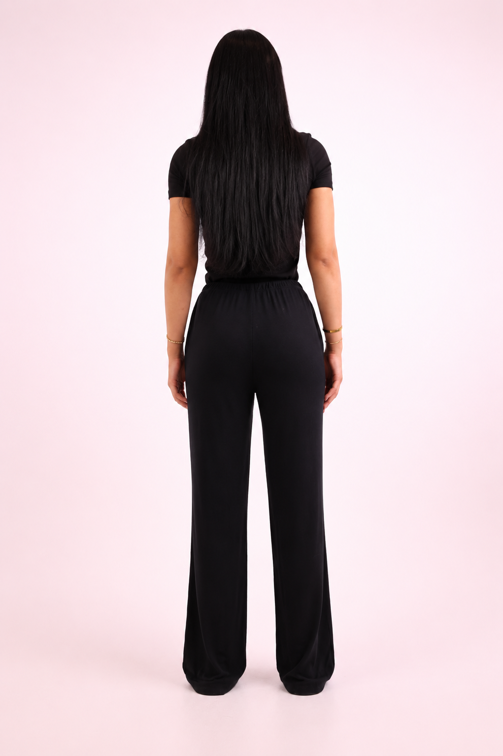Sweatpants straight cut tie waist