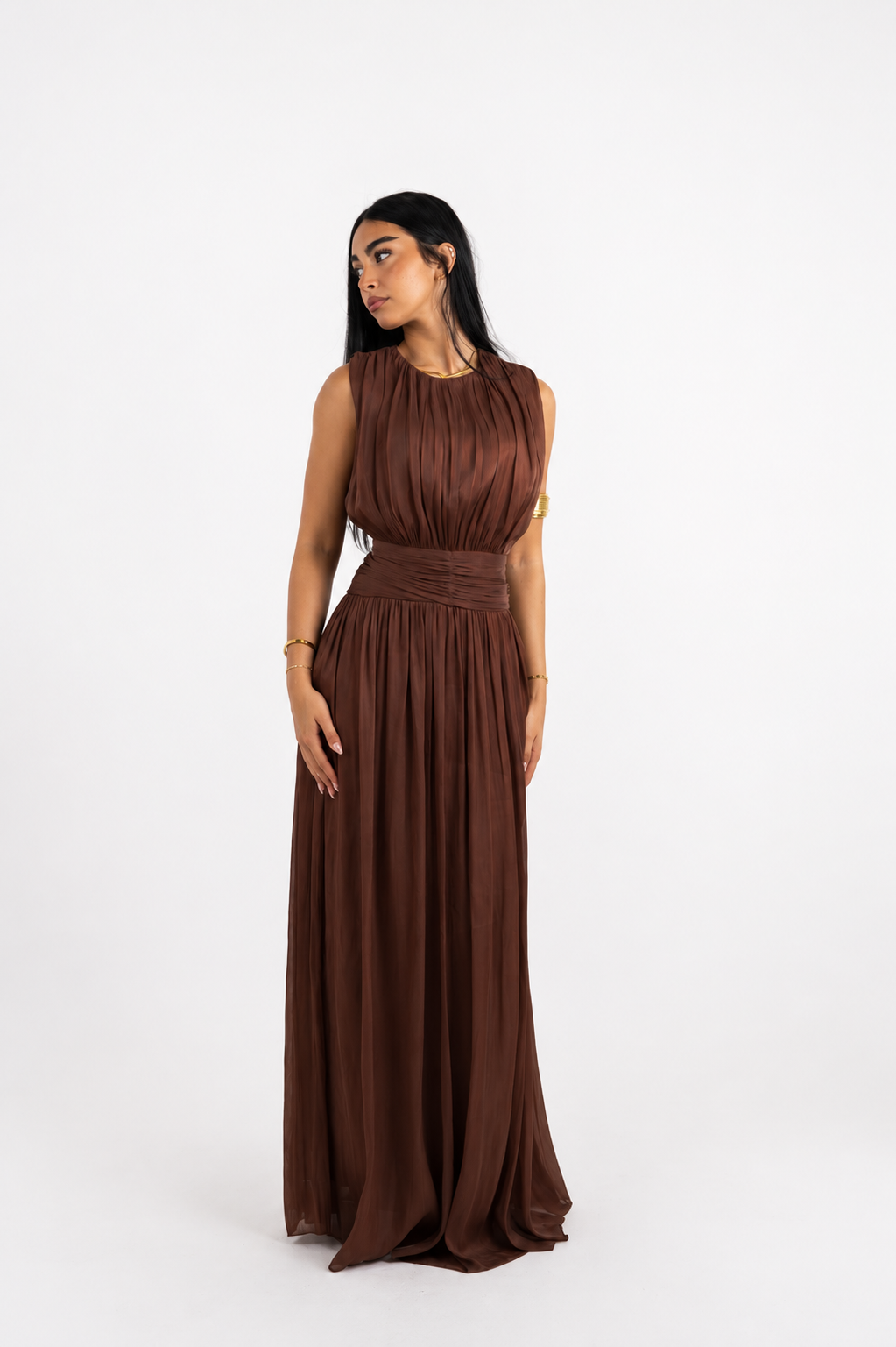 Long silk shimmer dress