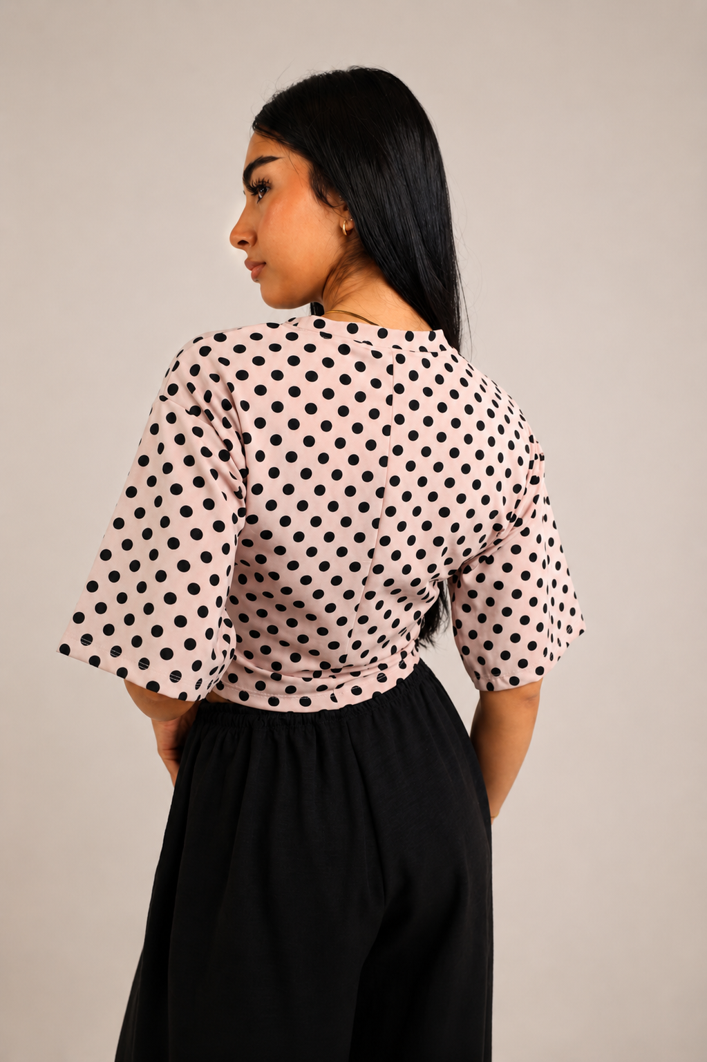 Cropped Polka Dot T-Shirt