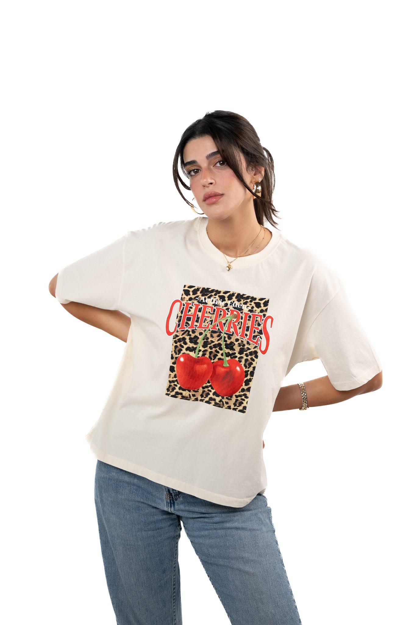 Cherries Print T-shirt