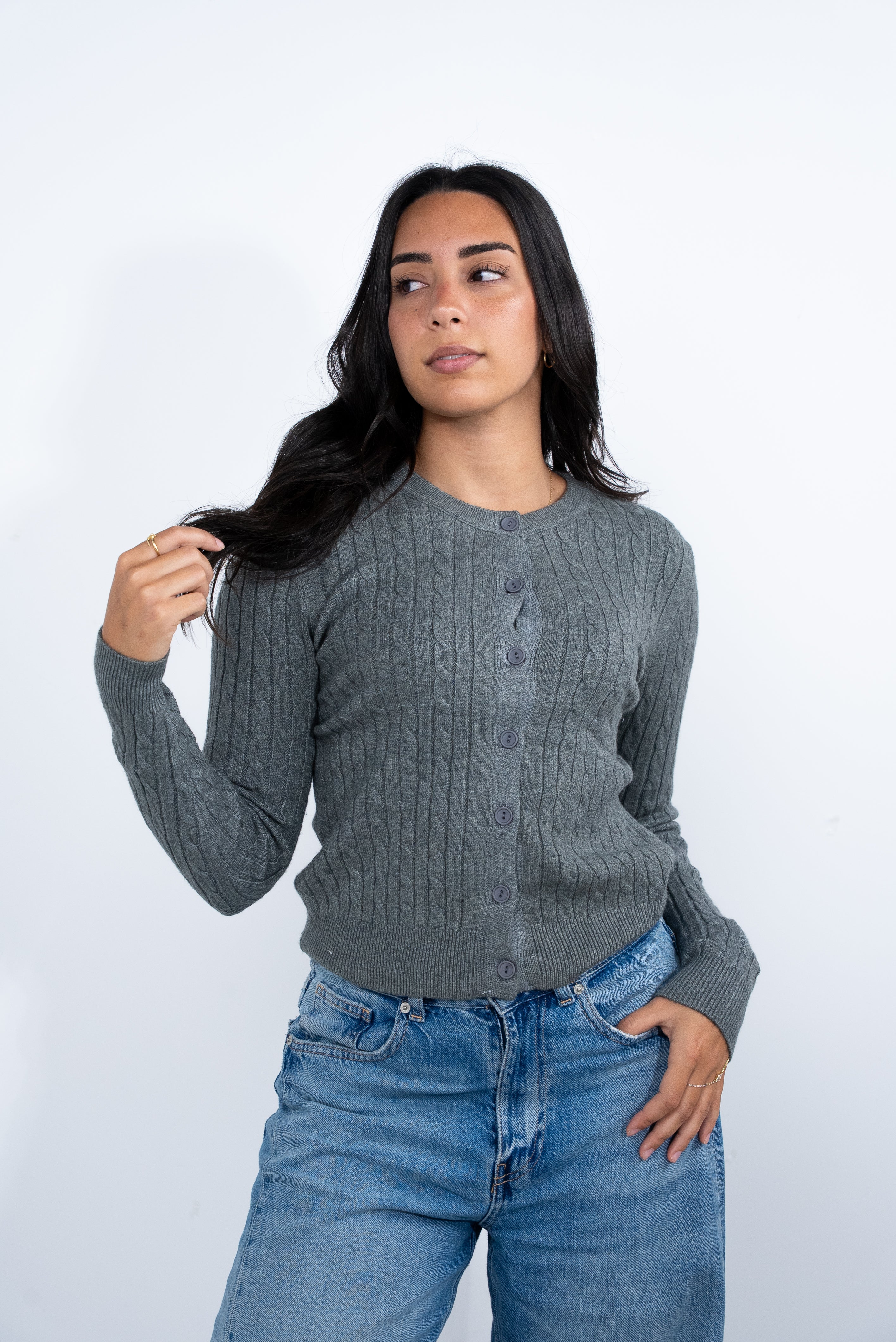 Woolen blouse with buttoned placket