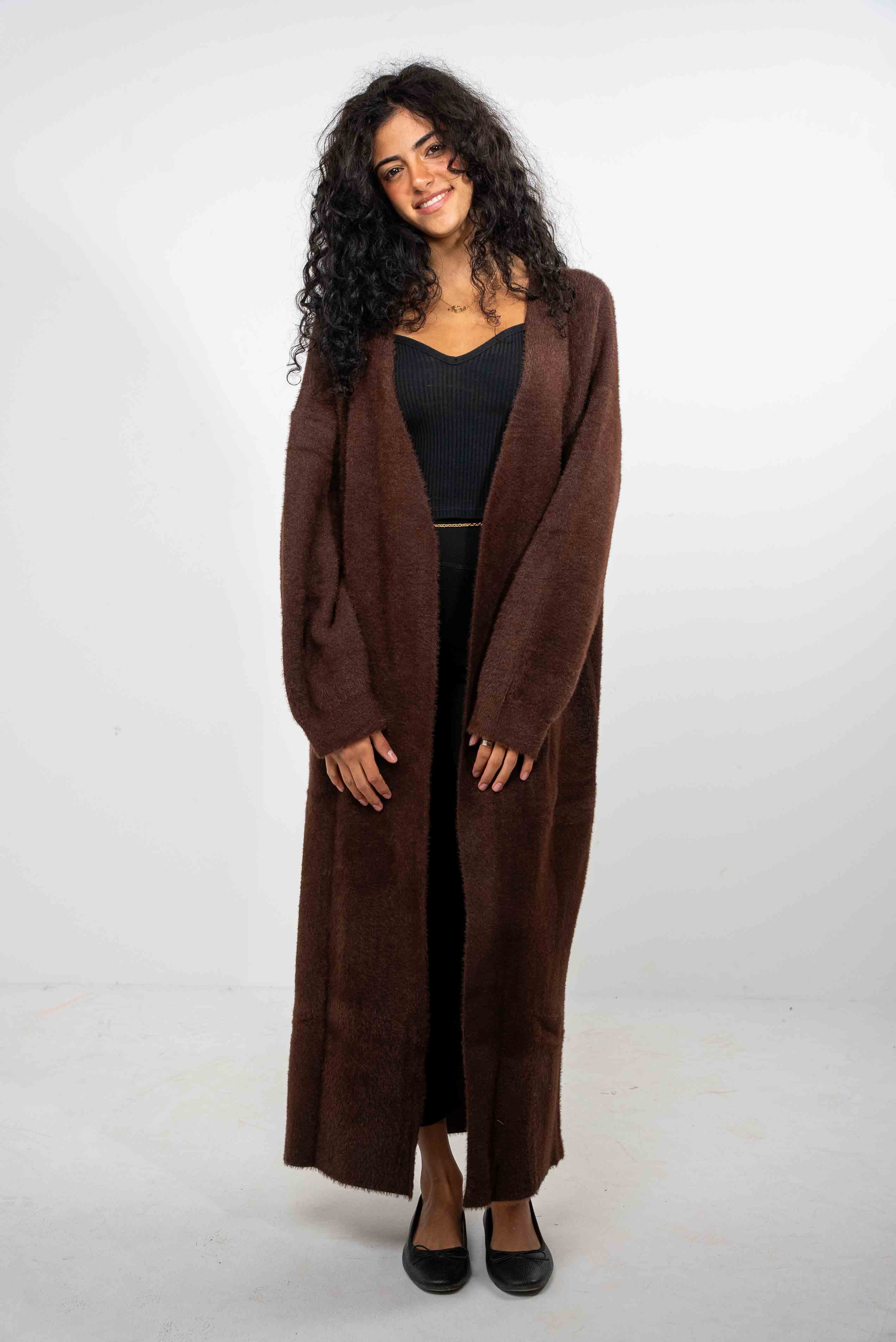 Long Cardigan in black and brown