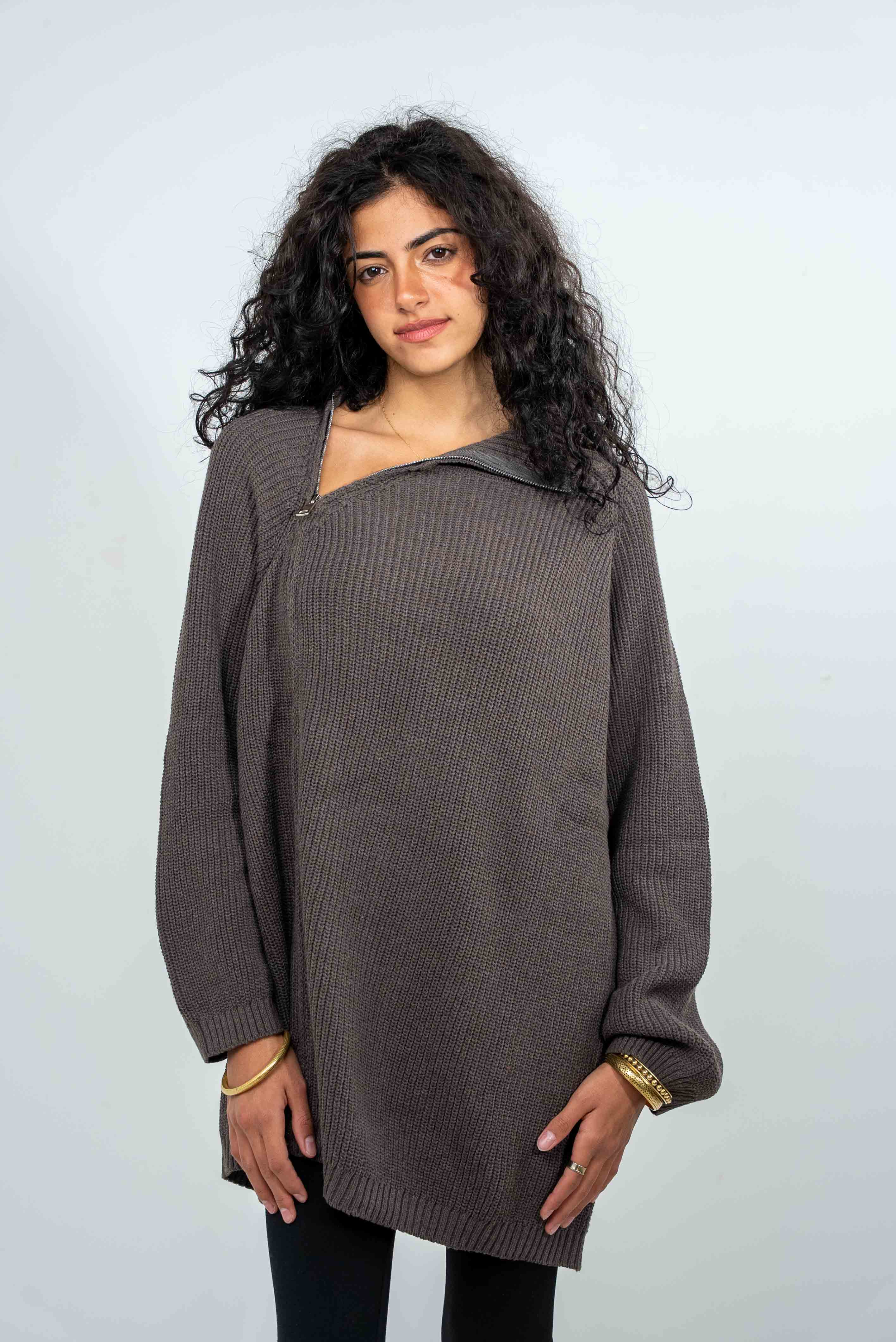 Diagonal Collar Sweater