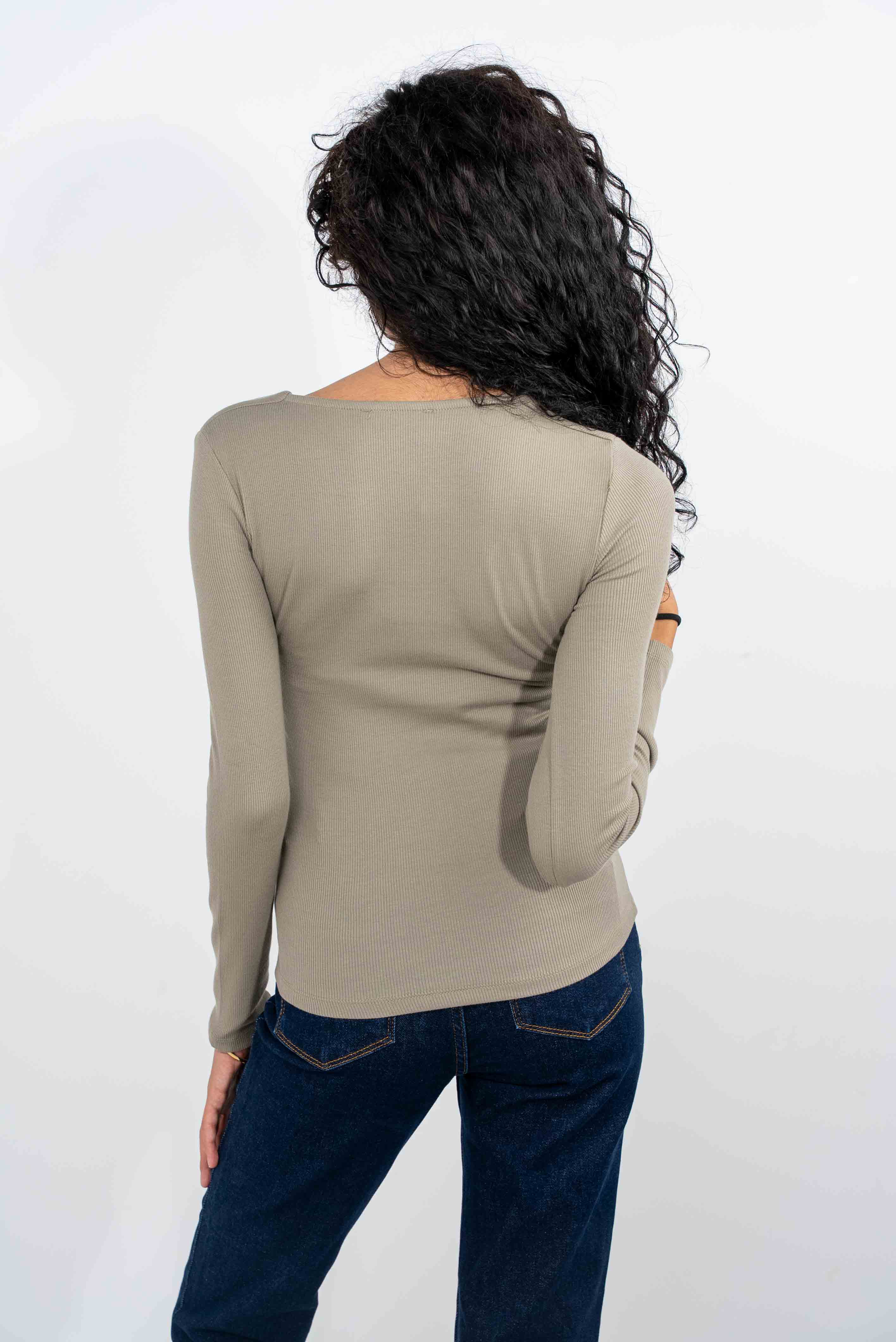 Olive Essential V-Neck Top